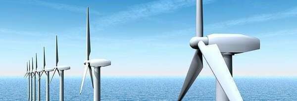 wind turbines on the sea