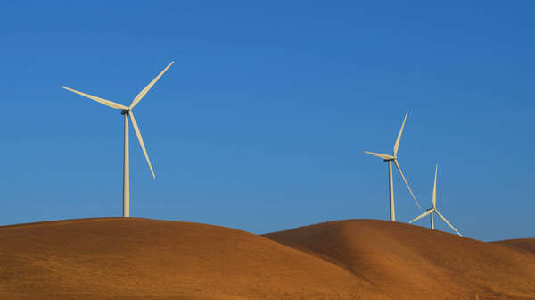 Wind turbines in desert