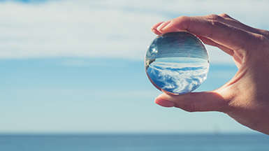  drop of water in a transparent ball