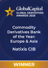 Global Capital 2025 awards  : Commodity Derivatives Bank of the Year Europe and Asia